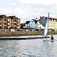 Buy canvas prints of Sailing on West Kirby's Marine Lake by Frank Irwin