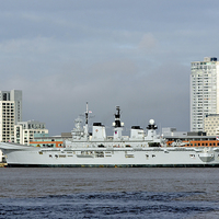 Buy canvas prints of  HMS Illustrious berthed in Liverpool by Frank Irwin