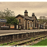 Buy canvas prints of  Oakworth Station with “Grunged” effect by Frank Irwin