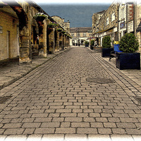 Buy canvas prints of  A typical road in Wetherby (Grunged effect) by Frank Irwin