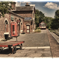 Buy canvas prints of  Hadlow Road Station – Grunged effect by Frank Irwin