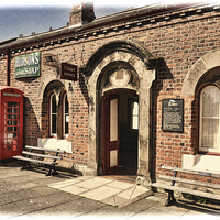 Buy canvas prints of Hadlow Road Station – Grunged effect by Frank Irwin
