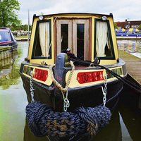 Buy canvas prints of  The bow of a narrow boat in Stratford-upon-Avon by Frank Irwin
