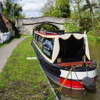 Buy canvas prints of  A Canal Narrowboat on the Shropshire Union canal by Frank Irwin