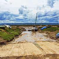 Buy canvas prints of  The well-worn slipway at Heswall Beach, Wirral by Frank Irwin