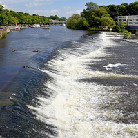 Buy canvas prints of  The weir at Chester, River Dee by Frank Irwin