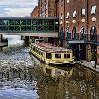 Buy canvas prints of  A Narrowboat alongside the Shropshire Union canal by Frank Irwin