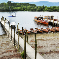 Buy canvas prints of A pier on Derwent Water by Frank Irwin