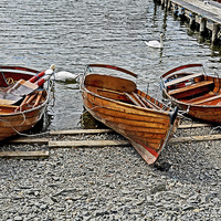 Buy canvas prints of  Rowing boats for 'hire on' Windermere by Frank Irwin