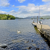 Buy canvas prints of  One of the many piers on Windermere by Frank Irwin