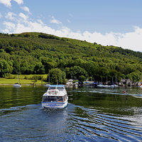 Buy canvas prints of  A boat cruise sets off from Lakeside, Windermere by Frank Irwin