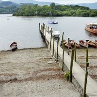 Buy canvas prints of  A mooring pier in Derwenteater, Lake District, UK by Frank Irwin