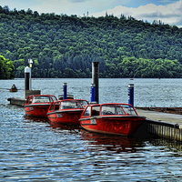 Buy canvas prints of  Windermere, motor boats for hire by Frank Irwin