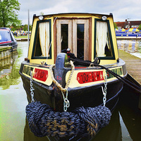 Buy canvas prints of  A large canal boat at Stratford-on-avon by Frank Irwin