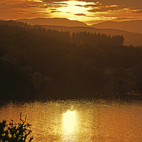 Buy canvas prints of  Lakeland sunset, viewed over Windermere by Frank Irwin