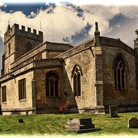 Buy canvas prints of  St Lawrence's church, Bourton-on-the- Hill, Cotsw by Frank Irwin
