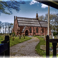 Buy canvas prints of St John the Divine, Wirral (Grunged effect) by Frank Irwin