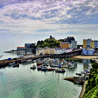 Buy canvas prints of  The picturesque Tenby harbour by Frank Irwin