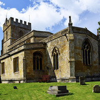 Buy canvas prints of St Lawrence's church, Bourton-on-the- Hill, Cotswo by Frank Irwin