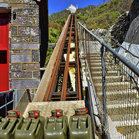 Buy canvas prints of  Lift to the lifeboat station in St Justinians by Frank Irwin