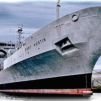 Buy canvas prints of RFA Fort Austin (Grunged finish) by Frank Irwin