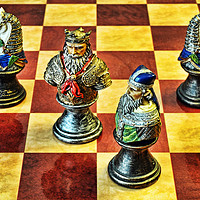 Buy canvas prints of Medieval chess pieces by Frank Irwin
