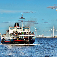 Buy canvas prints of Mersey Ferryboat, Royal Daffodil on the Mersey. by Frank Irwin