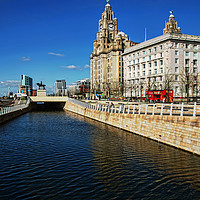 Buy canvas prints of Liverpool's Liver & Mersey Ports Buildings by Frank Irwin