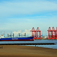 Buy canvas prints of Liverpool 2 new container port by Frank Irwin