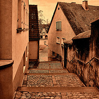 Buy canvas prints of Steep hill in Breisach, Germany (grunged) by Frank Irwin