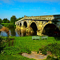 Buy canvas prints of Atcham Bridge in Mytton and Mermaid hotel grounds by Frank Irwin