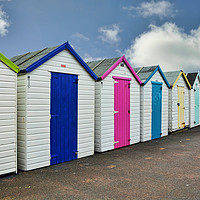 Buy canvas prints of Colourful beach huts at paignton sea front by Frank Irwin