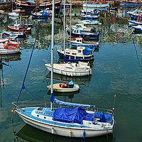 Buy canvas prints of Brixham harbour & "Golden Hinde." by Frank Irwin