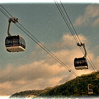 Buy canvas prints of Cable cars in Koblenz by Frank Irwin