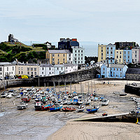 Buy canvas prints of View of the magnificent Tenby Harbour with the tid by Frank Irwin