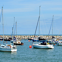 Buy canvas prints of The tranquil harbour of Rhos on Sea. by Frank Irwin