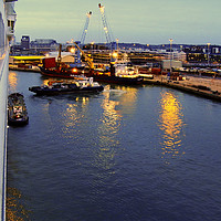 Buy canvas prints of Southampton docks by night by Frank Irwin