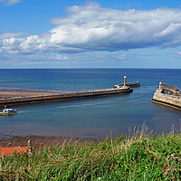 Buy canvas prints of Whitby Harbour and its 2 piers by Frank Irwin