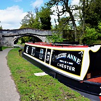 Buy canvas prints of Canal boat at Christleton by Frank Irwin