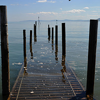 Buy canvas prints of The jetty at Rhos-on-Sea. North Wales by Frank Irwin