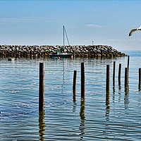 Buy canvas prints of The submerged jetty at Rhos-on-Sea. North Wales. by Frank Irwin