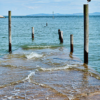 Buy canvas prints of Rhos-on-Sea - fishing boat jetty, submerged by Frank Irwin