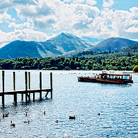 Buy canvas prints of A Pier on Derwent Water by Frank Irwin