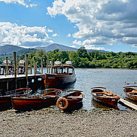Buy canvas prints of Rowing boats on Derwent Water by Frank Irwin