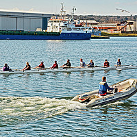 Buy canvas prints of Training exercise on Birkenhead's West Float by Frank Irwin