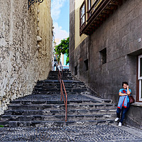 Buy canvas prints of A steep thoroughfare in madiera by Frank Irwin
