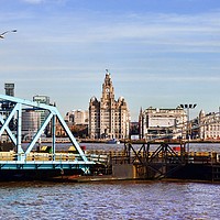 Buy canvas prints of Liverpool 3 Graces thro' the Stena Line Terminal by Frank Irwin