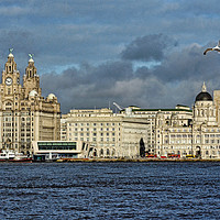 Buy canvas prints of Liverpool's iconic "Three Graces" by Frank Irwin