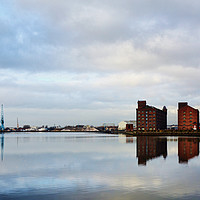 Buy canvas prints of View across Birkenhead's Great Float.  by Frank Irwin