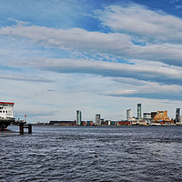 Buy canvas prints of Wide River Mersey Vista. by Frank Irwin